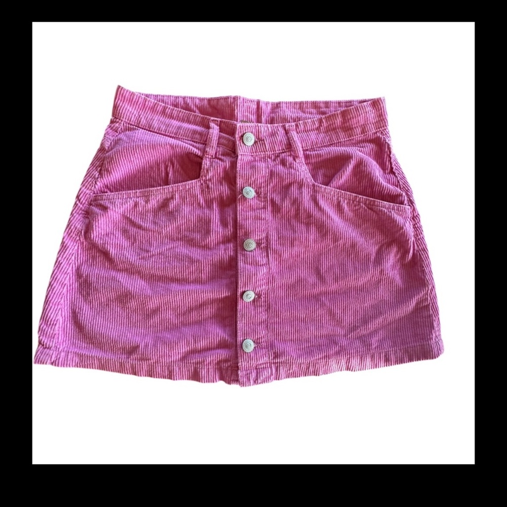 Free People Pink Corduroy Mini Skirt